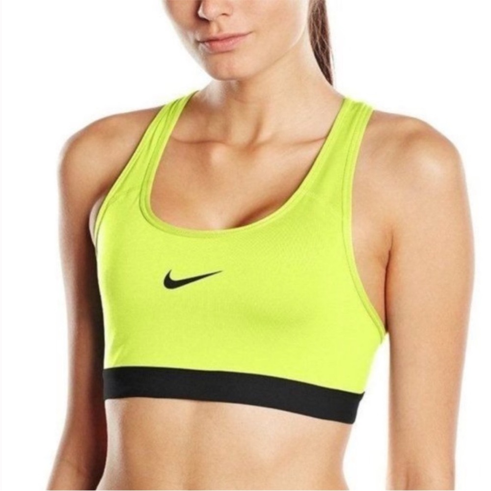 Nike Women's Neon Yellow Dri-Fit Sports Bra Small